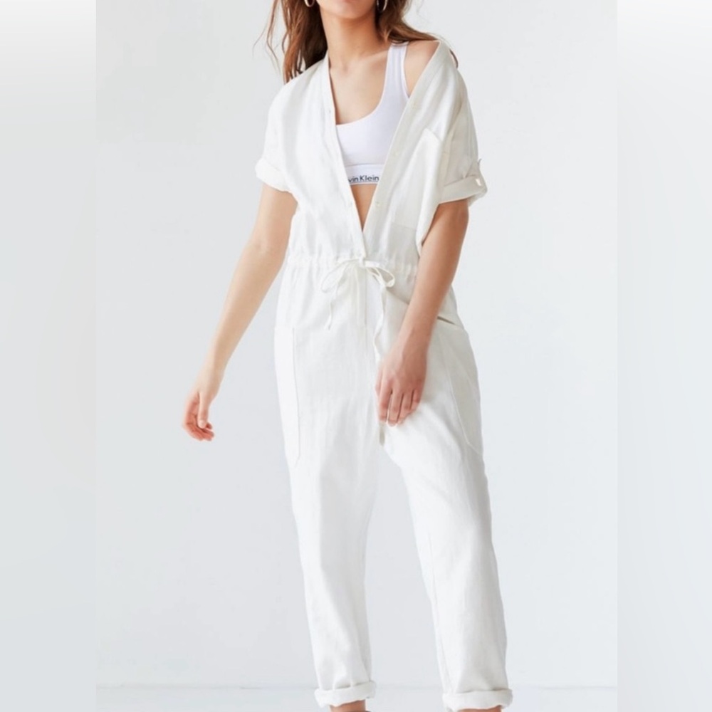 CAARA Keep It Cool White Womens Jumpsuit